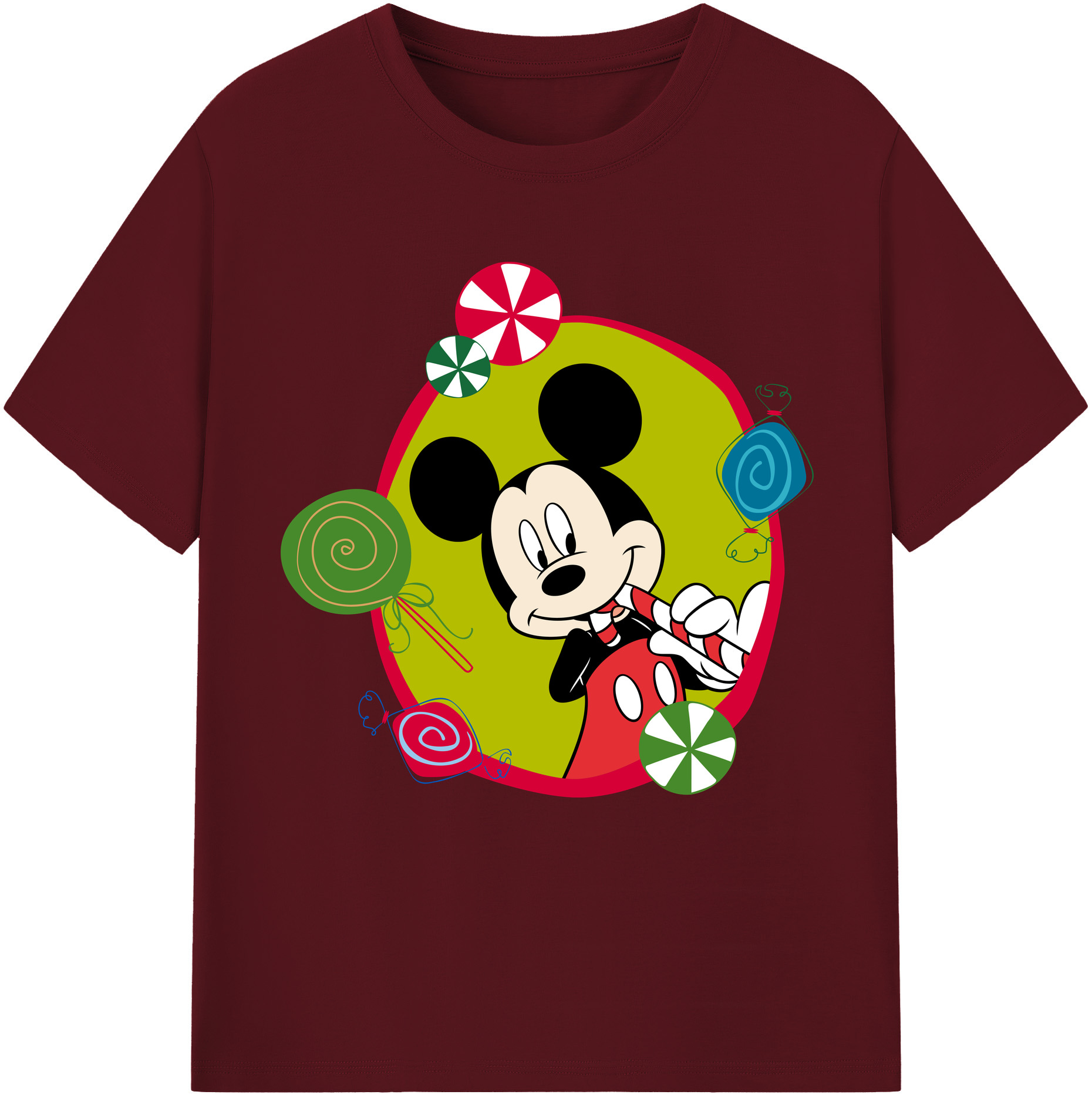 （画像用） ミッキーマウス Mickey Mouse 綿100％半袖Tシャツ（フロントプリント）